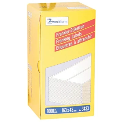 Image of Avery Zweckform Franking Labels 163x43 mm 1000 White