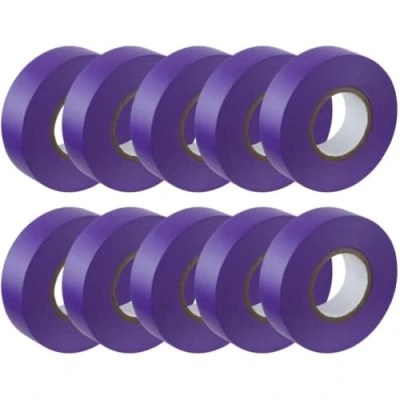 Image of GTSE Purple Electrical Tape, 19mm x 20m, 10 Rolls of Strong Self Adhesive PVC Insulation Tape for Insulating, Repairing and Protecting Wires
