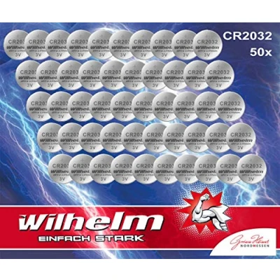 Image of 50 x Button Cell CR2032 Wilhelm Battery Lithium 3 V CR 2032 Industrial Product