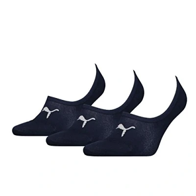 Image of Puma 171002001 UK 6 8 Sports Socks Unisex Invisible Footies (3 Pair Pack) Navy