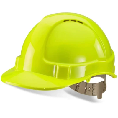 Image of VENTED SAFETY HELMET SATURN YELLOW