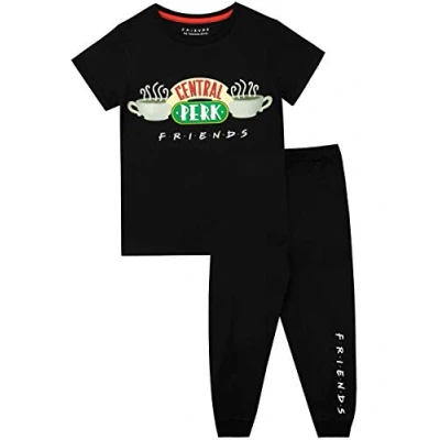 Image of FRIENDS Girls Central Perk Pyjamas Black Age 14 to 15 Years