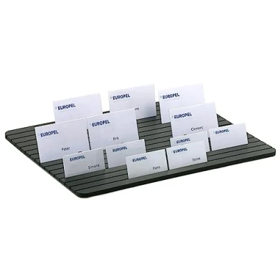 Image of EUROPEL Badge Tray with 15 Slots, for Handing Out Badges, 8mm PVC Foam, Black Slots 5mm Depth and 2,5mm Width 60 Badges 95x60mm or 75 75x40mm Size 290 x 390 8 mm