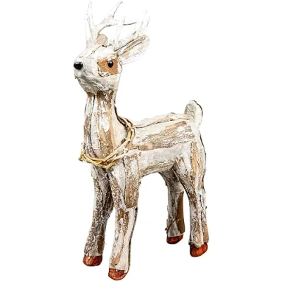 Image of SHATCHI 36cm Reindeer Figure Christmas Tabletop Centrepiece Showpieces Home Art &amp; Craft Xmas Party Window Décor