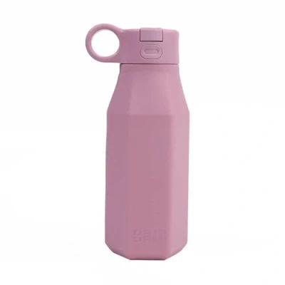 Image of DRIPDROP Squeeze Ease Water Bottle with Straw 350ml BPA Free Kids Bottles for School Travel Sports Leakproof Childrens Drink Girls Boys Childs (Fairy Blush Pink)
