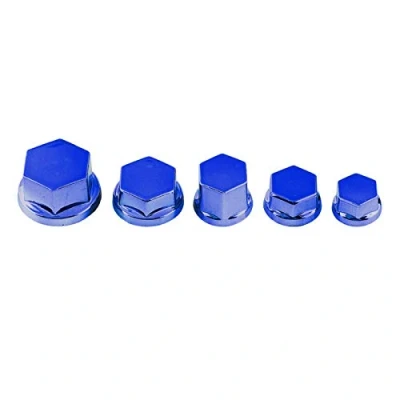 Image of Qiilu Motorcycle Screw Nut, 30Pcs Plastic &amp; Electroplating Motorbike Nut Bolt Cap Cover(Blue)
