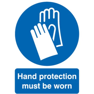 Image of Sitesafe Hand Protection Must Be Worn Vinyl Sign 210 x 297mm