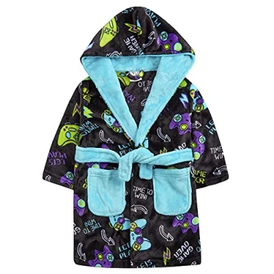 Image of Undercover Kids Gaming Dressing Gown 18C702 Black/Purple 4 5 Years
