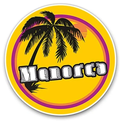 Image of 2 x Heart Stickers 10 cm Menorca Sunset Travel Holiday Stamp Fun Decals for Laptops,Tablets,Luggage,Scrap Booking,Fridges #7122