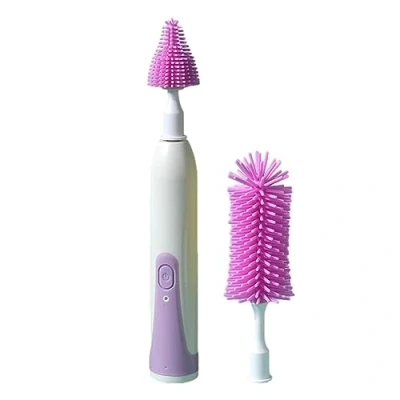 Image of Shareed Electric Milk Bottle Brush, Waterproof Feeding Cleaning Brush Set, Silicone Nipple 360 Cleaning, 1200mah,Milk Baby Cleaner
