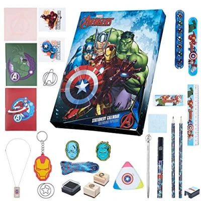 Image of Marvel Advent Calendar 2024 Stationery Keychains Stamps Calendars for Kids (Avengers Multicolor)