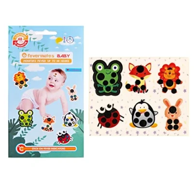 Image of NOLOWY Stick On Fever Indicator Cute Cartoon Forehead Stickers Temperature Patch for Kids Baby Adults Home Supplies
