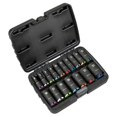 Image of Sealey Premier 3/8&quot; Sq Drive Deep Impact Socket Set 17pc AK68219
