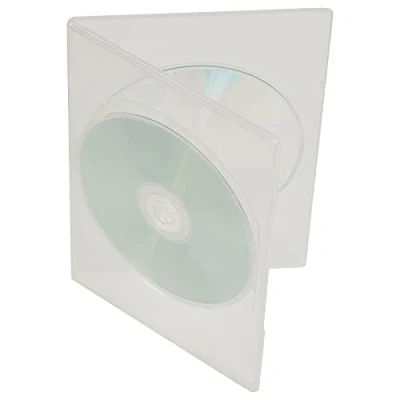 Image of 5 x Slim Double Clear DVD CD Blu Ray Disc Cases (Face On Face) 7mm Spine To Hold Two Discs. Outer Sleeve Case For Artwork Inlay.