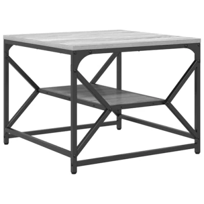 Image of vidaXL Grey Sonoma Engineered Wood Coffee Table 51x50 cm Rectangular Living Room/Den Centerpiece Sturdy, Durable, Spacious Surface Easy Assembly Indoor Use
