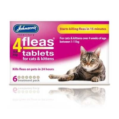 Image of Johnsons Pet Essentials 4Fleas Tablets for Cats and Kittens [E95819] [Neoteric Edition]