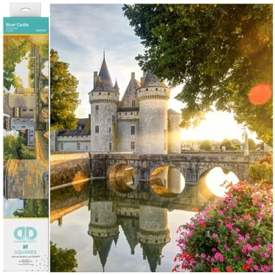 Image of DIAMOND DOTZ Squares DQ12 Intermediate Kit, River Castle, 52 x 35cm