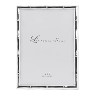 Image of Lawrence Frames 710157 Silver Metal Bamboo 5x7 Picture Frame