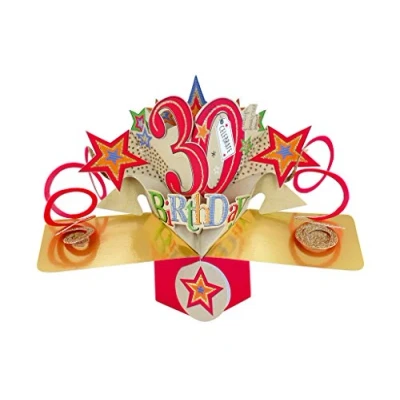 Image of Happy 30th Birthday Pop Up Greeting Card Original Second Nature 3D Cards
