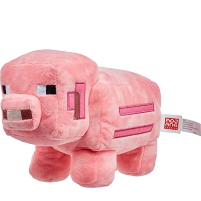 Image of Minecraft Plush 8 in Pig Character Doll, Soft, Collectible Gift for Fans Age 3 and Older,Pink,8 inches
