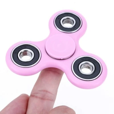 Image of Christmas Concepts® Exclusive Pink Hand Spinner With Black Rings Stress Reducer, Relief, Autism Spin Time 1 3 Minutes