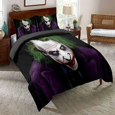 Image of EU VV The Joker Joseph Kerr Cotton Bedding Set Bed Skirt+2 Pillowcases+Duvet Cover (Double(200x200cm),Eric Border 05)