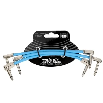 Image of Ernie Ball Flex Patch Cable 6in Blue 3 Pack
