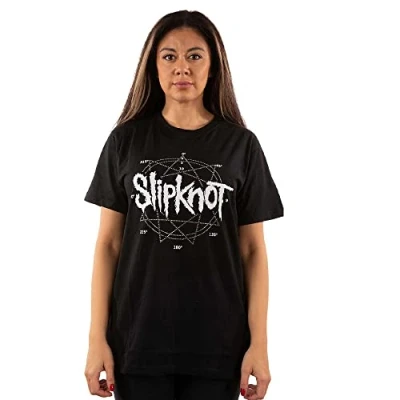 Image of Slipknot T Shirt 9 Point Star Diamante Band Logo Official Unisex Black M