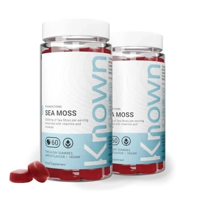 Image of Sea Moss Gummies by Known Nutrition Natural Immune and Gut Support Delicious Apple Flavour 60 Two a Day Vegan Vitamin (2)