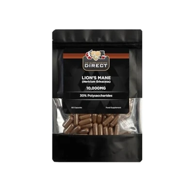 Image of AW Lions Mane High Strength Supplement 60 Capsules 500mg per Serving Lion&#039;s Mushroom Complex Non GMO &amp; Filler Free Made in The UK