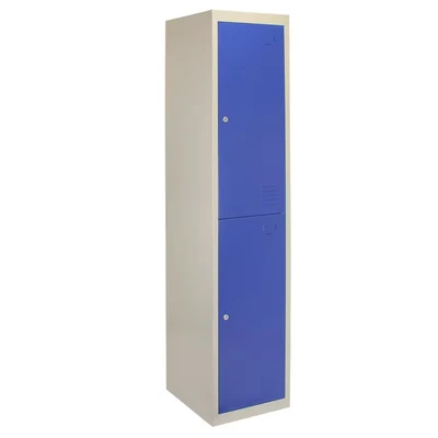 Image of MonsterShop Metal Storage Lockers Two Doors Flatpacked Blue
