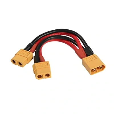 Image of RIIEYOCA XT60 Parallel Battery Connector Adapter Dual Extension Y Splitter 1 Male to 2 Female 14AWG Cable for RC Mode Helicopter Quadcopter