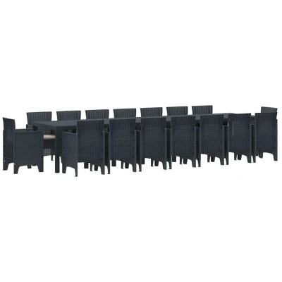 Image of vidaXL Garden Dining Set 17 pcs Anthracite 16 Seater