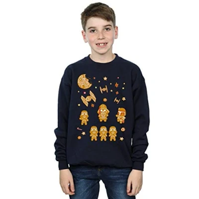 Image of Star Wars Boys Gingerbread Empire Sweatshirt Navy Blue 5 6 Years