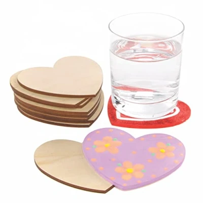 Image of Baker Ross AX685 Heart Coasters Pack of 10, Tea Breaks for Kids, Great Arts and Crafts Valentine&#039;s Day or Mother&#039;s Activities