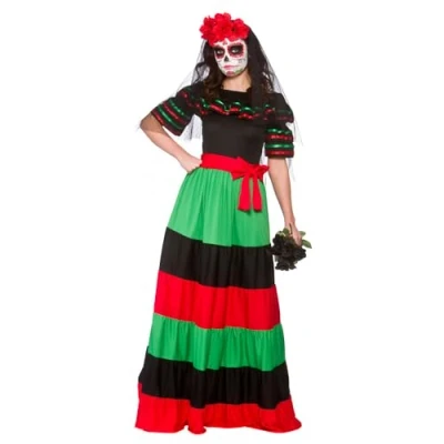 Image of Wicked Costumes Womens Day of The Dead Senorita Halloween Costume Medium (14 16)