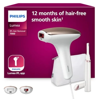 Image of Philips Lumea IPL Hair Removal Advance Device with Satin Compact Pen Trimmer, 2 Attachments for Body and Face, Corded Use (Model BRI921/00)