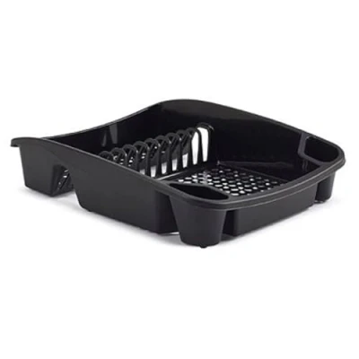 Image of Whitefurze Dish Drainer, Plastic, Black, Large