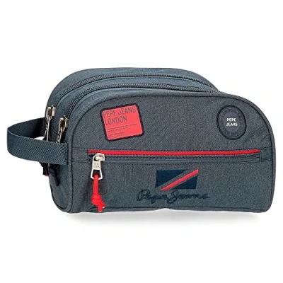 Image of Pepe Jeans Kay Toiletry Bag Two Compartments Adaptable Blue 26x16x12 cms Polyester