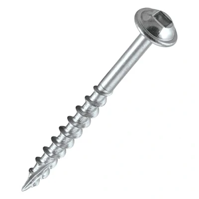 Image of Trend Pocket Hole Screws for Softwoods, 50mm Long, Pack of 200, Coarse Self Cutting Threaded Square Drive Screws, PH/8X50/200C, Silver