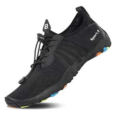 Image of Beach Swim Shoes Water Mens Womens Quick Dry Summer Aqua Unisex Barefoot Swimming Shoes(Black, 5UK)