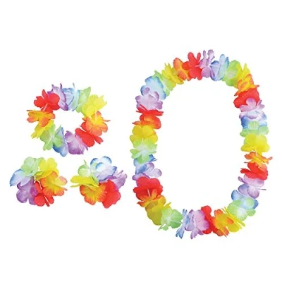 Image of Bristol Novelty BA460 Hawaiian Flower Set 4pcs, womens, Multicolor, One Size
