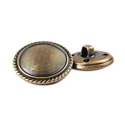 Image of 12 Pieces Metal Buttons for Men Women Suit Garment Shank Jeans Fasteners with Decorative Border DIY Sewing Accessories Bronze Coloured 25mm
