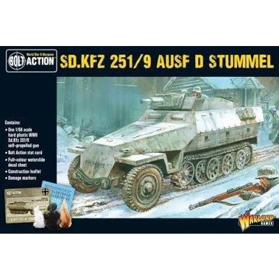 Image of SdKfz 251/9 Ausf. D &quot;Stummel&quot; 1:56 / 28mm Plastic Scale Model Halftrack for Bolt Action by Warlord Games Highly Detailed World War 2 Miniatures Table top Wargaming