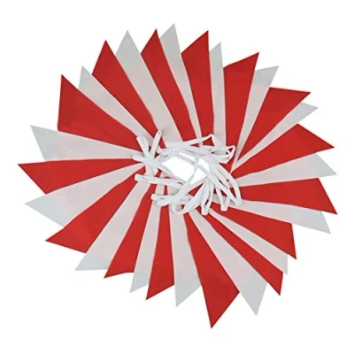 Image of Red and White Bunting 10m Single Sided
