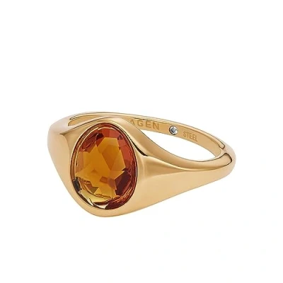 Image of Skagen Ring goldcoloured, Women&#039;s, Size: K, Gold coloured