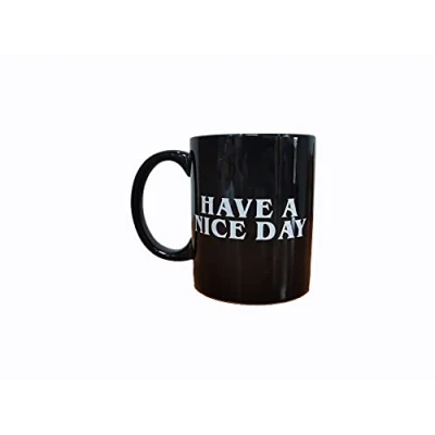 Image of Have a Nice Day Coffee Mug Middle Finger Cup Ceramics Milk Juice Tea (350 ml, Black)