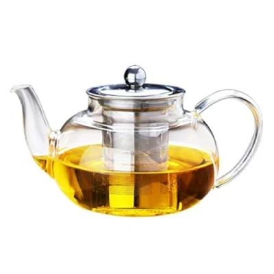 Image of GOLDBEARUK Glass Teapot with Stainless Steel Infuser Large Size Herbal 800ml