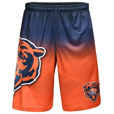 Image of NFL Mens Gradient Big Logo Training Shorts Chicago Bears (Medium/34)