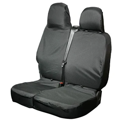 Image of Town &amp; Country Covers Tailored Double Passenger Seat Cover To Fit Renault Trafic, Vauxhall Vivaro, Fiat Talento, Nissan NV300 Black